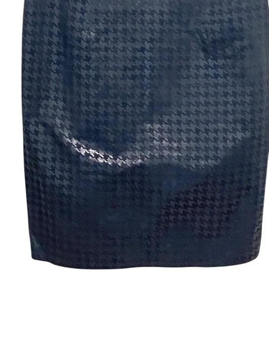 Cache Houndstooth Genuine Leather Dress Black Size 12 NWT Y2K Minimalist Vintage - Picture 6 of 11